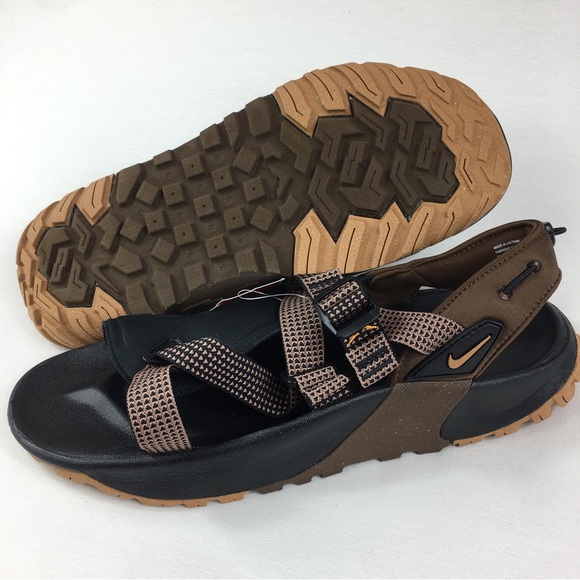 Nike Oneonta Hiking Sandals Black Brown Adjustable straps DJ6604 Men 13 New